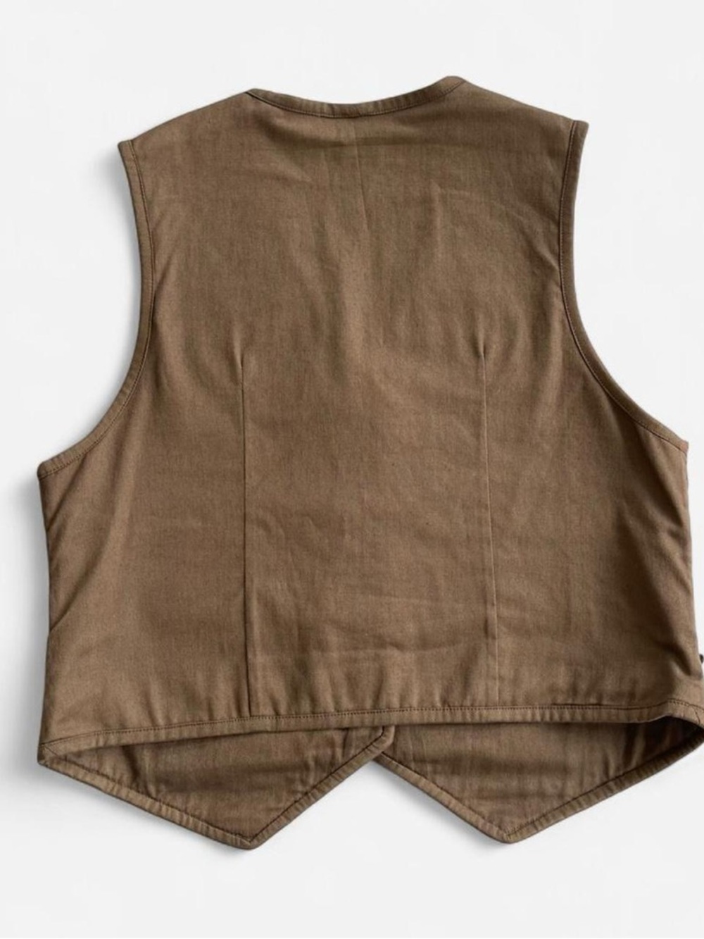 Vintage Northern Isles Multicolored Suede Leather Woven Tan Cotton Vest S - Picture 5 of 6